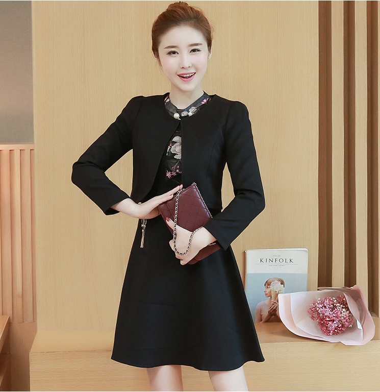 ชุดเซ็ทเสื้อสูทและเดรสสีดำ สวยสุภาพค่ะ ส่งฟรี ems