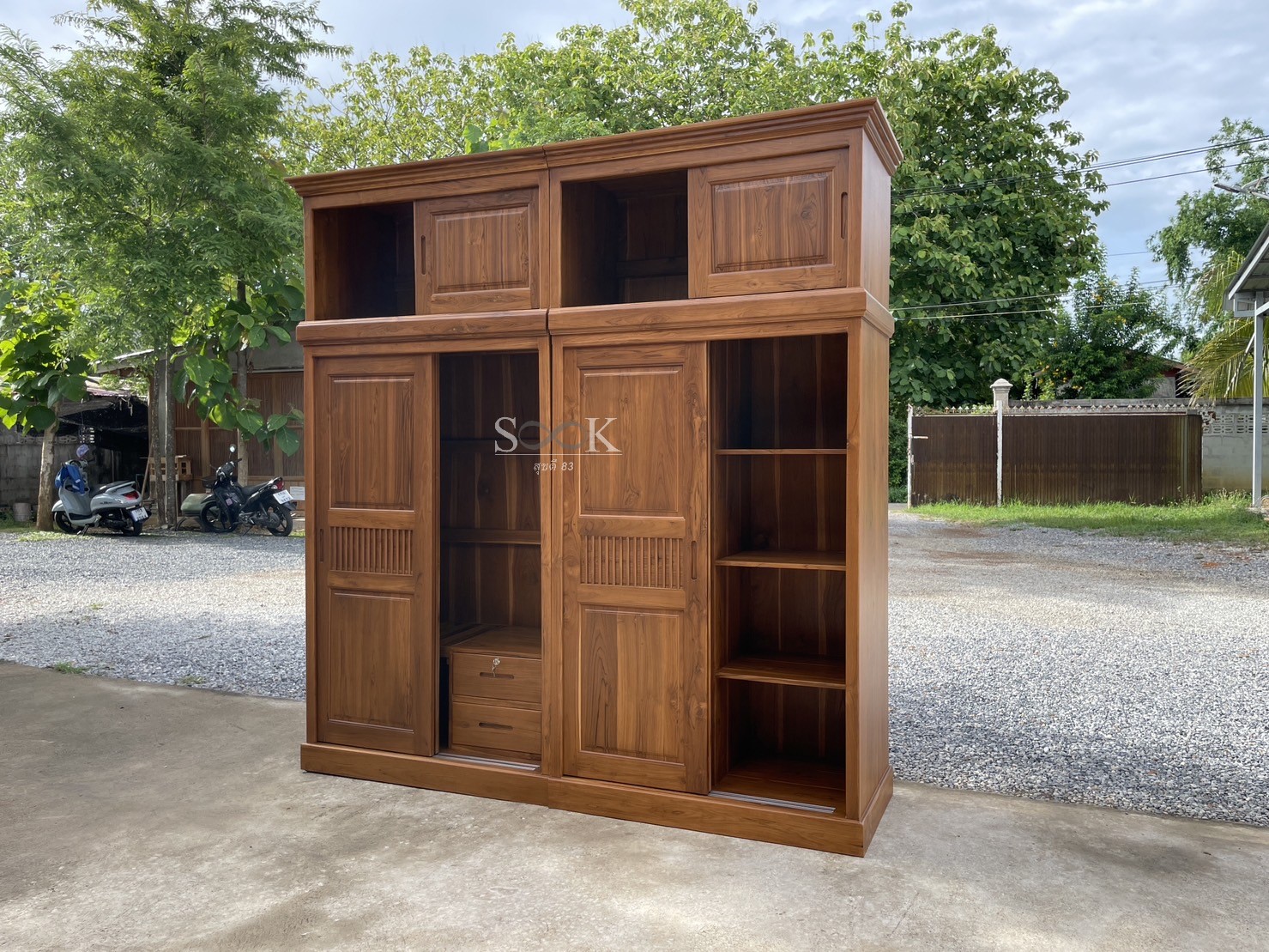 ตู้เสื้อผ้าประกบ ต่อท่อนบน สูง 2.4 ม.