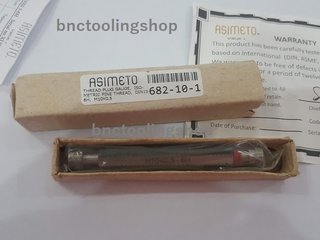 เทรดปลั๊กเกจเหล็กแข็ง SK, Asimeto ขนาด M10x0.5-6H, Thread Plug Gauge Steel Standard Type, Asimeto M10x0.5-6H, ISO-METRIC