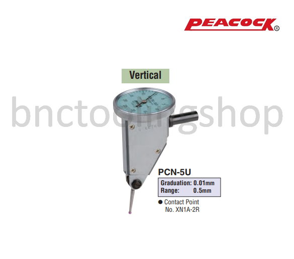 ไดอัลเทสขนาด 0.5มิล ความละเอียด 0.01มิล,Special Type Test Indicators Range 0.5mm Graduation 0.01mm,Peacock,PCN-5U