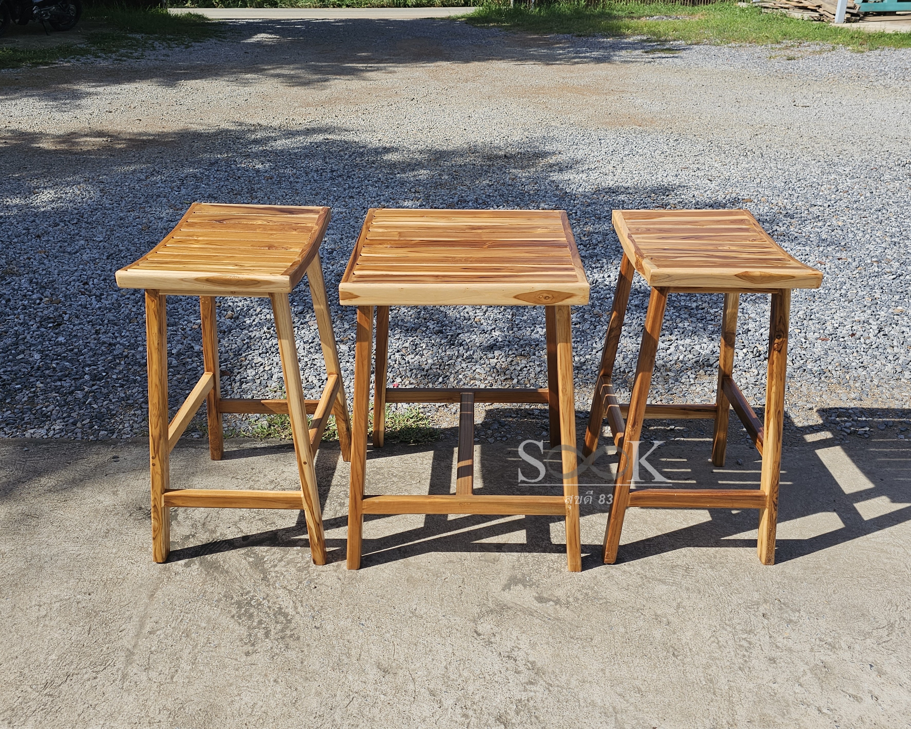 ชุดโต๊ะกาแฟมินิมอลซี่ระแนง