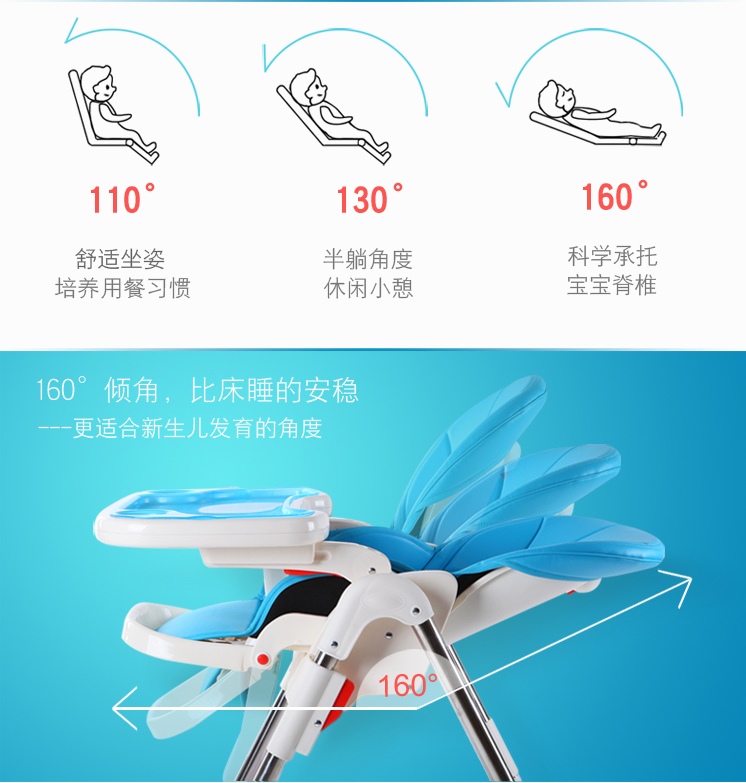 C10154 เก้าอี้นั่งกินข้าว Tower chair ปรับเอนเปลนอนได้ (Beichi)