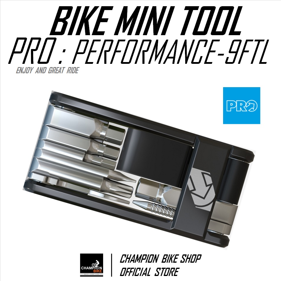 ชุดเครื่องมือพับ9ชิ้น + ชุดปะยางทูปเลส PRO : PERFORMANCE 9 FTL BIKE MINI TOOL + TUBELESS REPAIR KIT