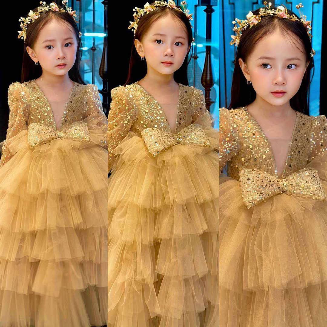 🔥พร้อมส่ง ชุดเด็กผู้หญิงแฟชั่นเวียดนาม /D9.31 เดรสราตรีพรีเมี่ยม/นน.27-30kg
