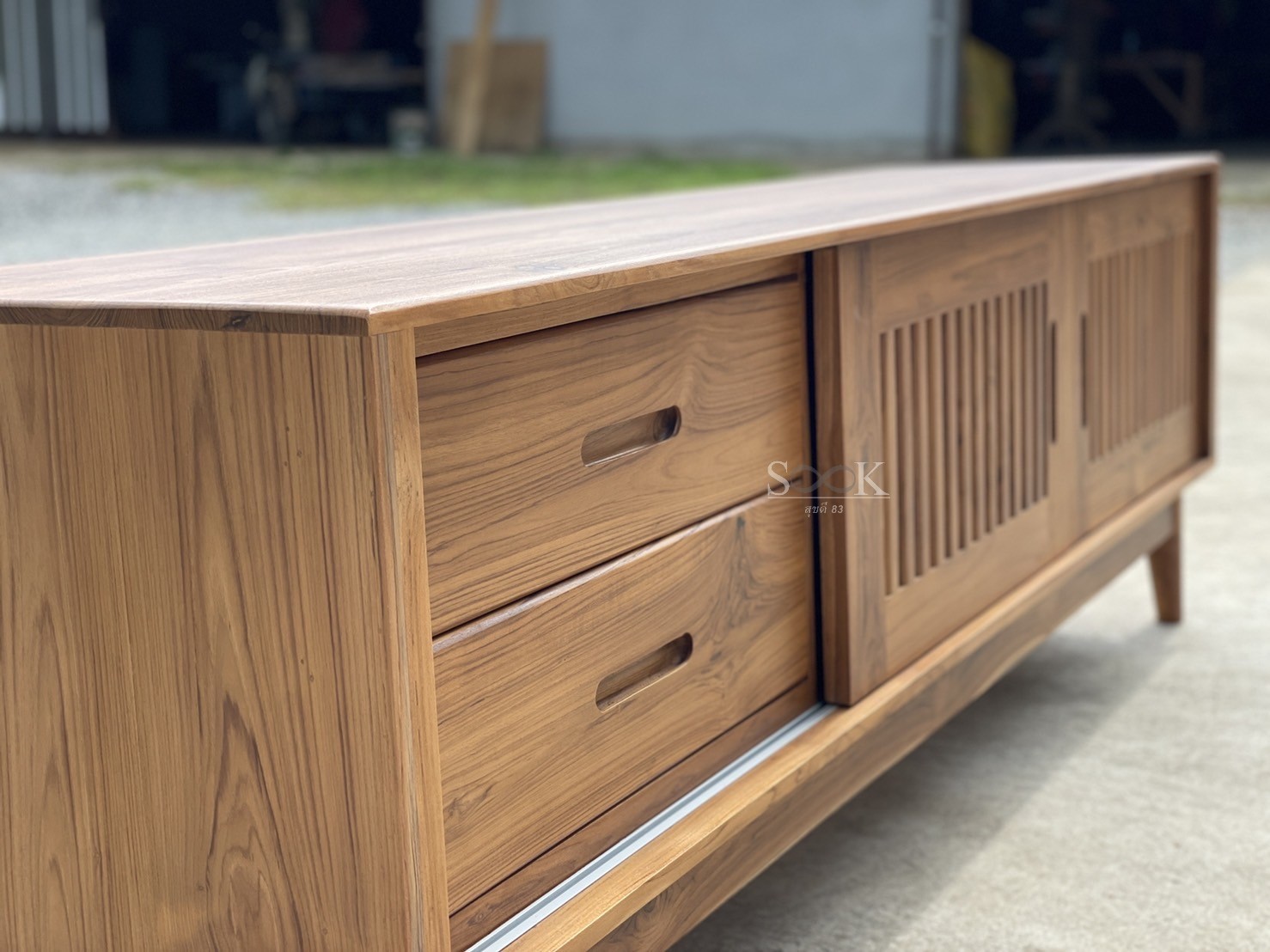 ไซด์บอร์ดบานสไลด์ 2 ลิ้นชัก