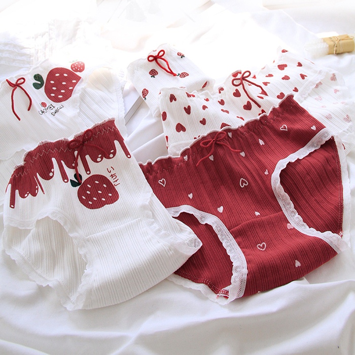 NA121(แพ็ค5ตัว5ลาย) กางเกงในน่ารัก กางเกงในผ้าฝ้ายทรงเต็มตัวเหมาะสำหรับท่านที่ชอบใส่แบบเต็มก้น ขอบเป็นยางยืดไม่รัดแน่นจนเกินไป ขายแบบยกเซต5ตัว5ลายตามรูปถ่ายสินค้าจริงเลยค่ะ ***ในหุ่นใส่เบอร์ M