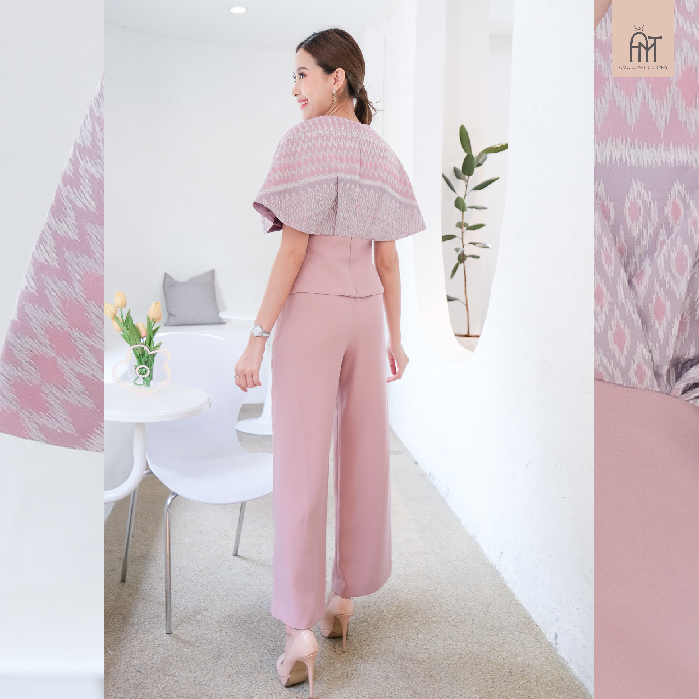 AMATA กางเกง CLASSIC FAIR ชมพู น้ำเงิน ขาว