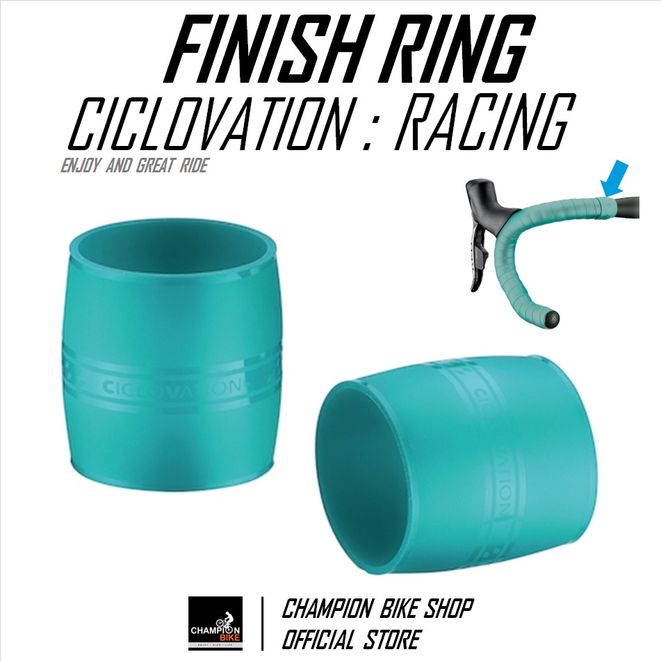 ซิลิโคนรัดปลายผ้าพันแฮนด์เสือหมอบ สีเขียวเทอร์ควอยซ์ CICLOVATION : RACING - SILICONE FINISH RING FOR HANDLEBAR TAPE