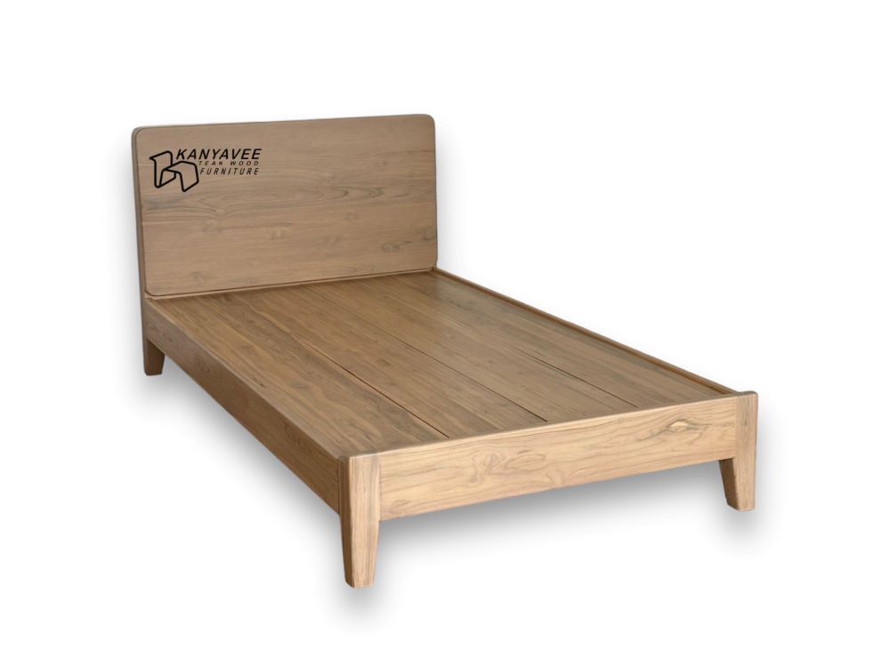 เตียงมินิมอลไม้สัก 3.5 ฟุต