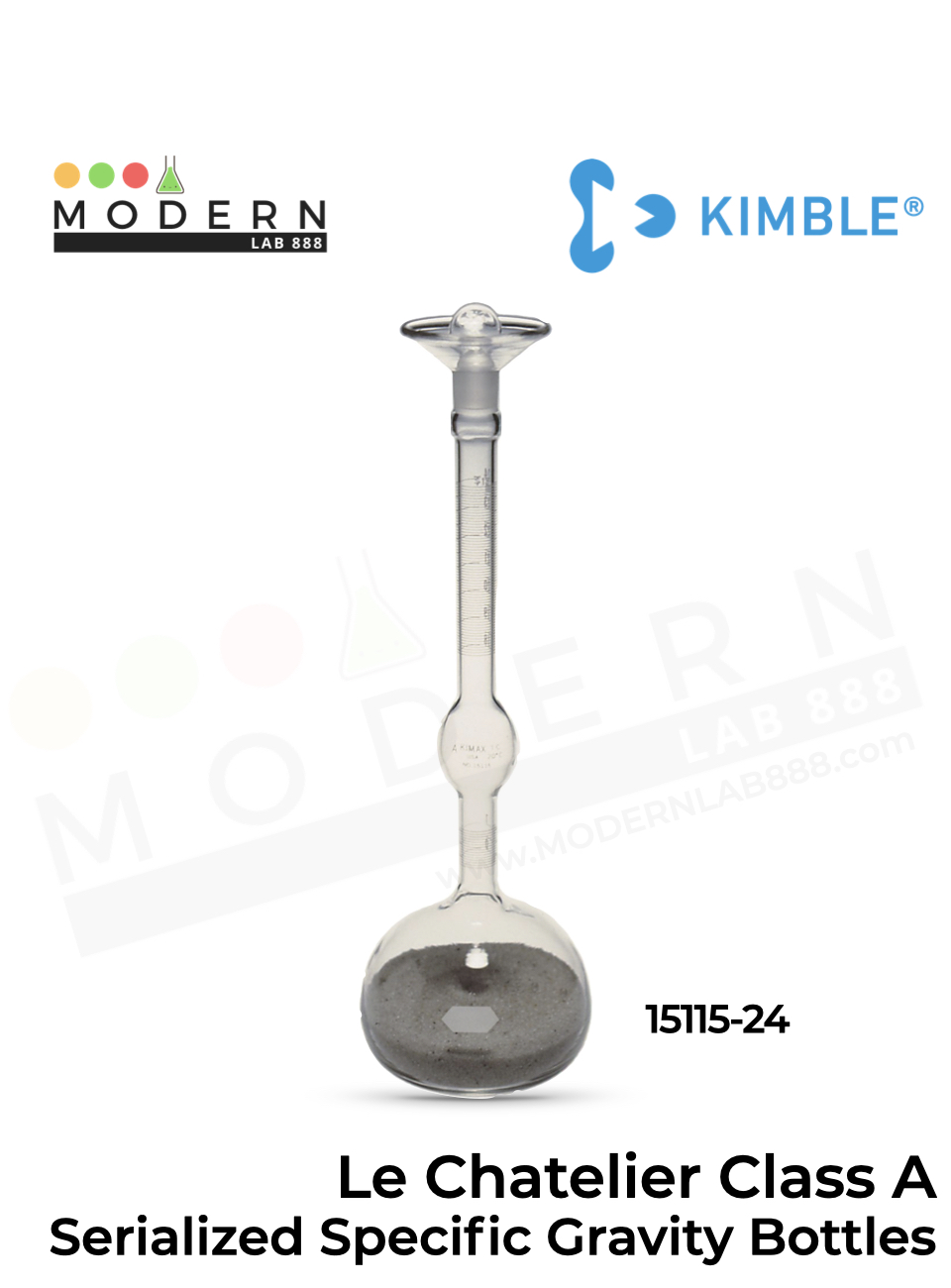 Le Chatelier Class A Serialized Specific Gravity Bottles