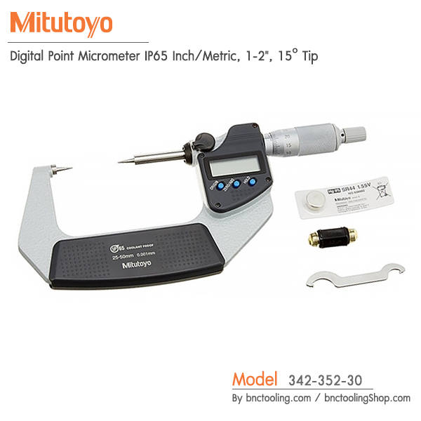 Mitutoyo,Digital Point Micrometer IP65 (25-50mm)) ,342-352-30