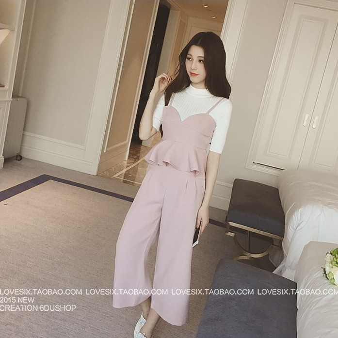 ชุดเซ็ทเสื้อและกางเกงสีชมพู ส่งฟรี ems