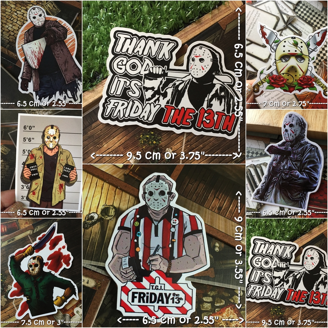 เจสัน ศุกร์13 สติกเกอร์ เคลือบกันน้ำ ติดกระเป๋าเดินทาง มอเตอร์ไซด์ Laptop เคสโทรศัพท์ กระบอกน้ำ Waterproof Decal Sticker