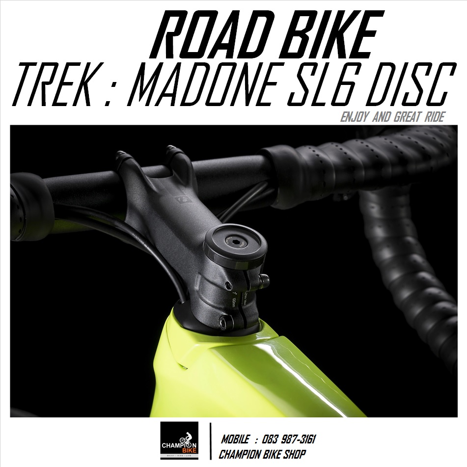 จักรยานเสือหมอบ TREK MADONE SL 6 DISC AERO ROAD BIKE - 2021 สีดำด้าน-เหลืองนีออน