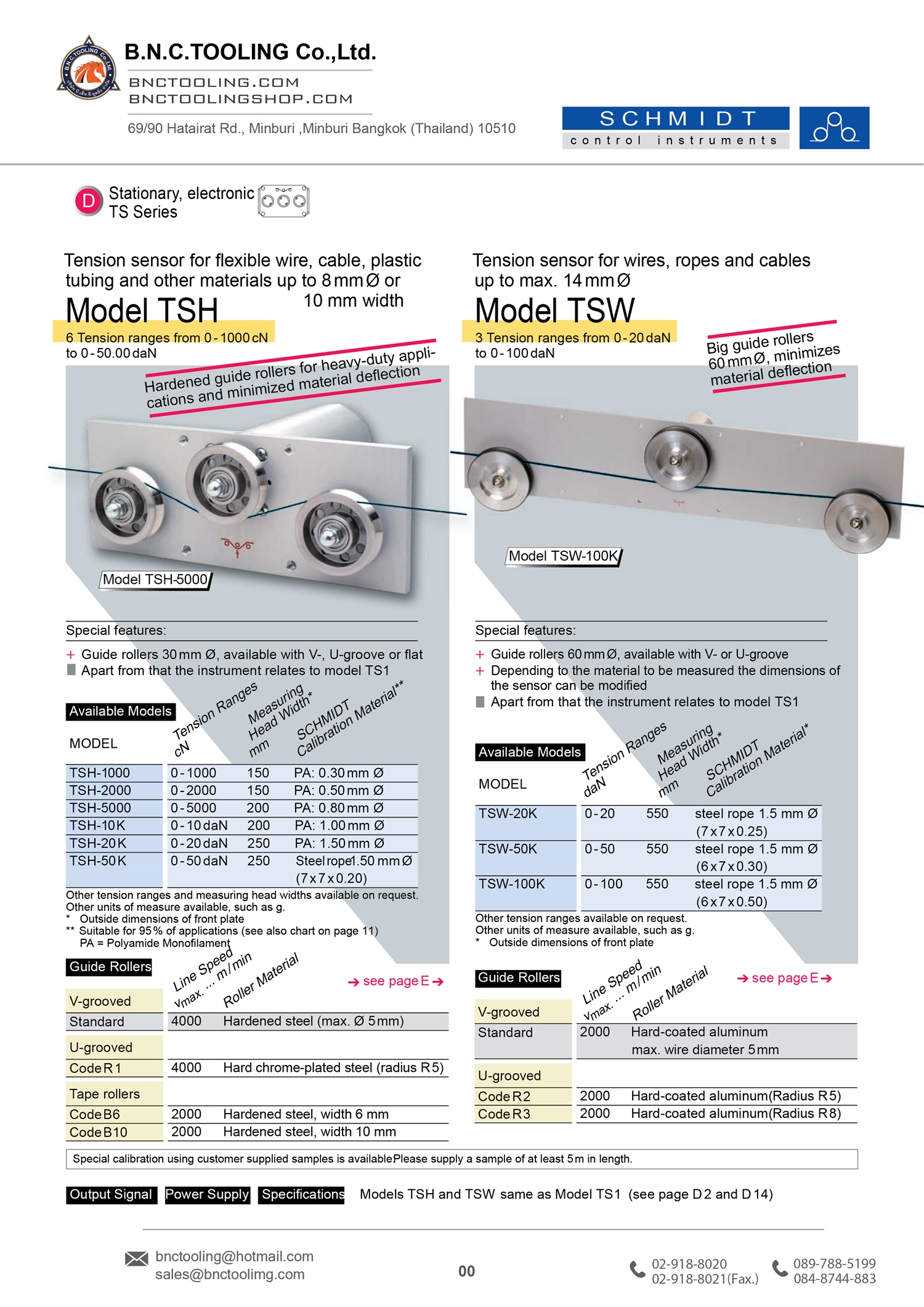 SCHMIDT,Tension sensor for wires, ropes and cables up to max. 14 mm Ø ,TSW