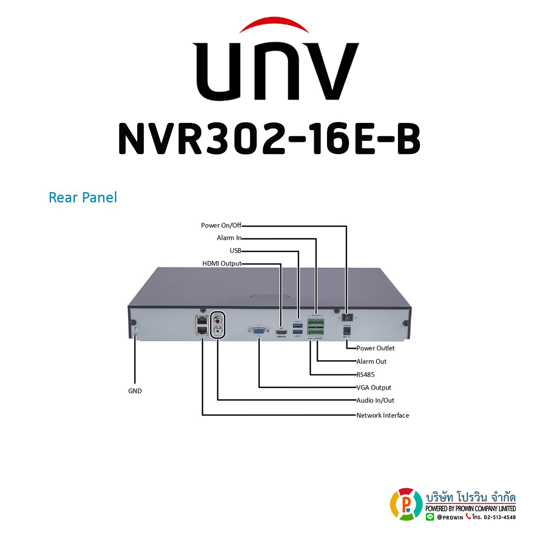 UNIVIEW 16 CHANNEL NVR302-16E-B