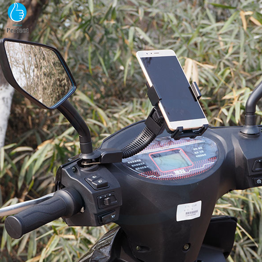 ที่ยึดโทรศัพท์มอเตอร์ไซค์ ที่จับโทรศัพท์ จักรยานยนต์ ขาจับโทรศัพท์มอเตอร์ไซค์ แข็งแรงไม่หลุด หมุนได้ 360 องศา By Millionperfect รุ่น B2