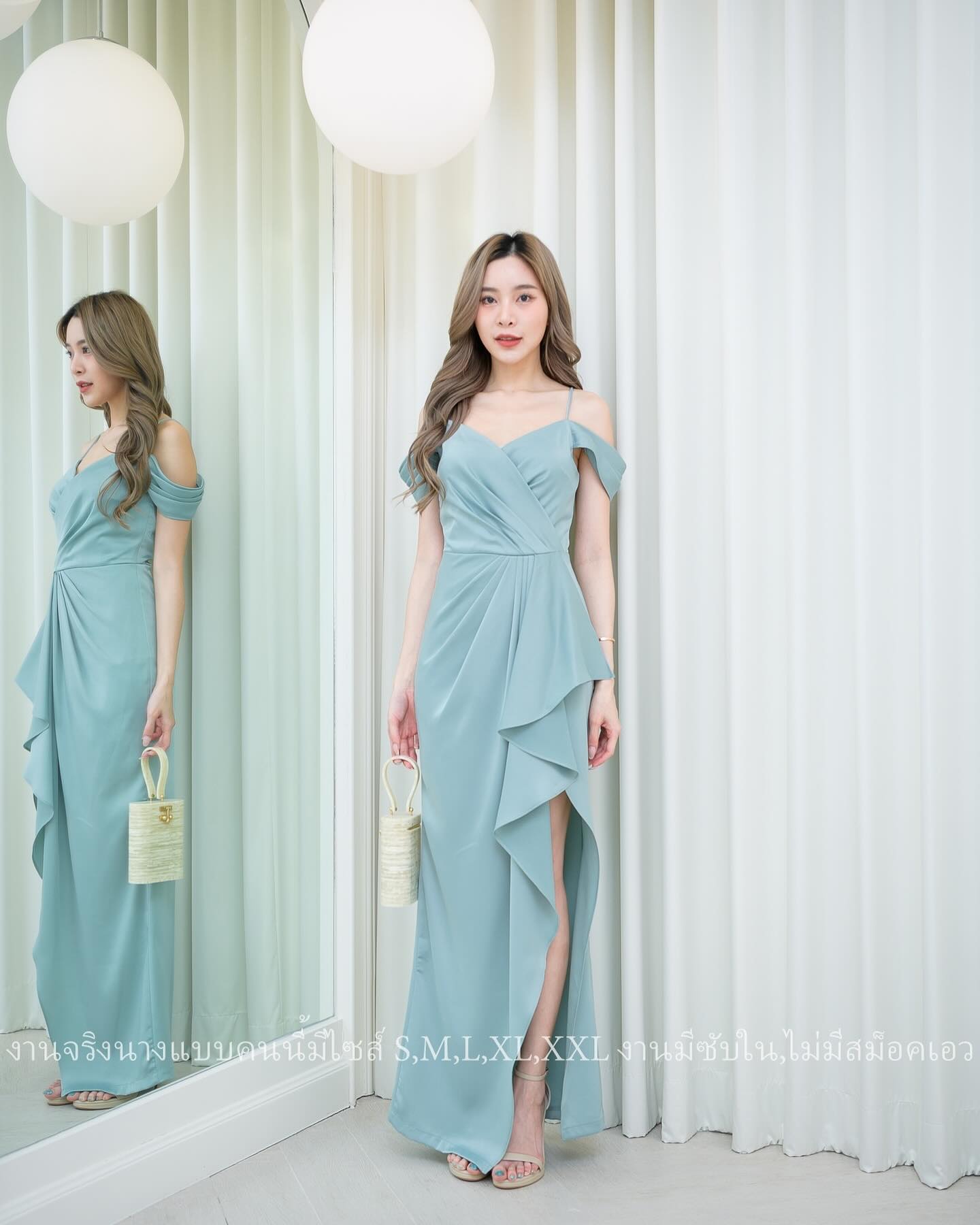 ชุดเพื่อนเจ้าสาว-ชุดไปงานแต่งงานธีมงานสีเขียวพาสเทล-งานแต่งงานธีมสีเขียวพาสเทล