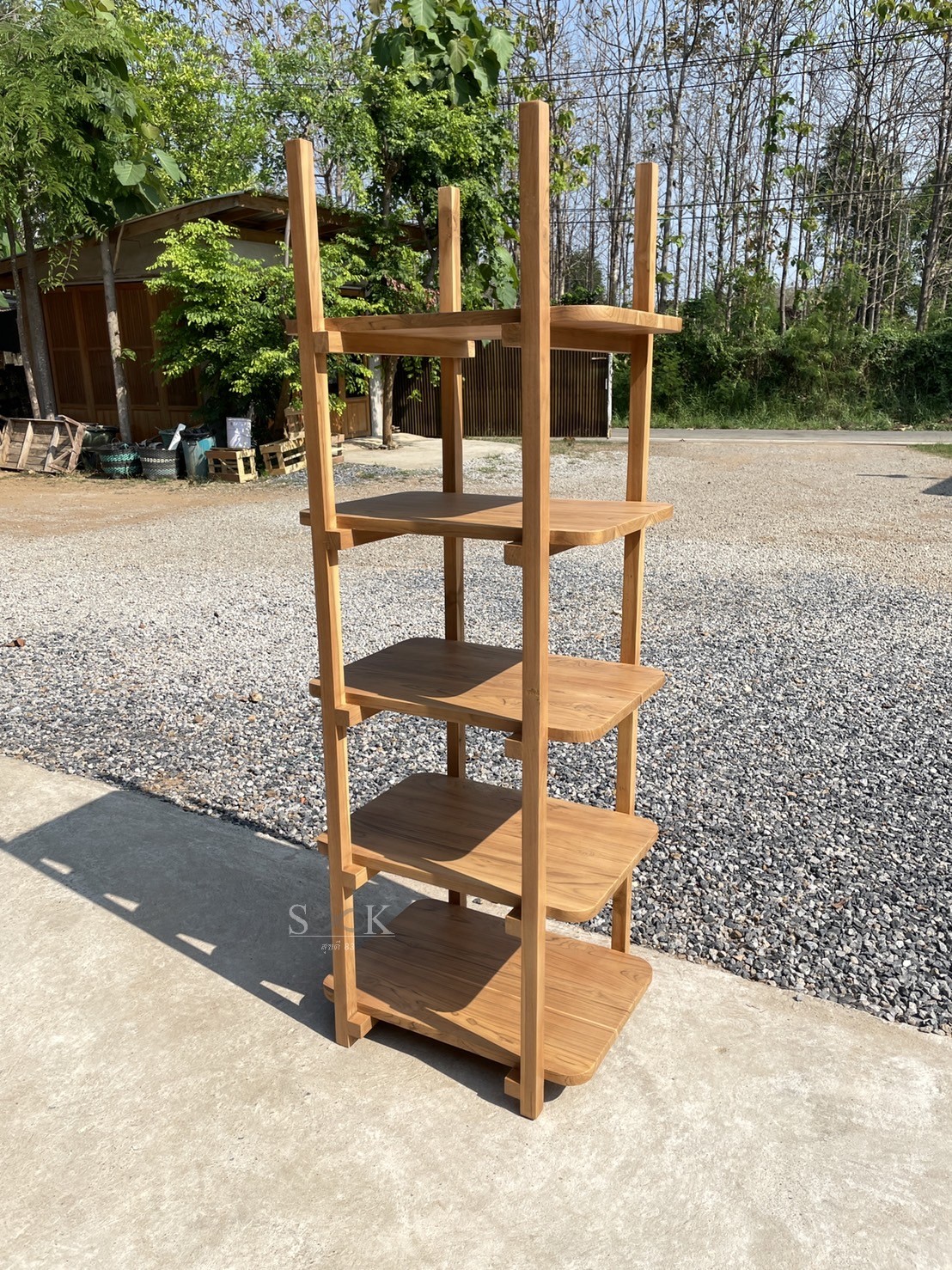 ชั้นวางของโมเดิร์น (สีสัก)