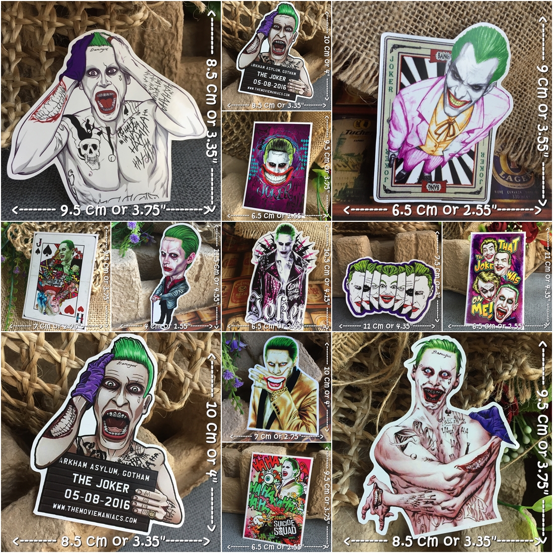 โจ๊กเกอร์ Suicide Squad สติกเกอร์ เคลือบกันน้ำ ติดกระเป๋าเดินทาง มอเตอร์ไซด์ Laptop เคสโทรศัพท์ กระบอกน้ำ Waterproof Decal Sticker