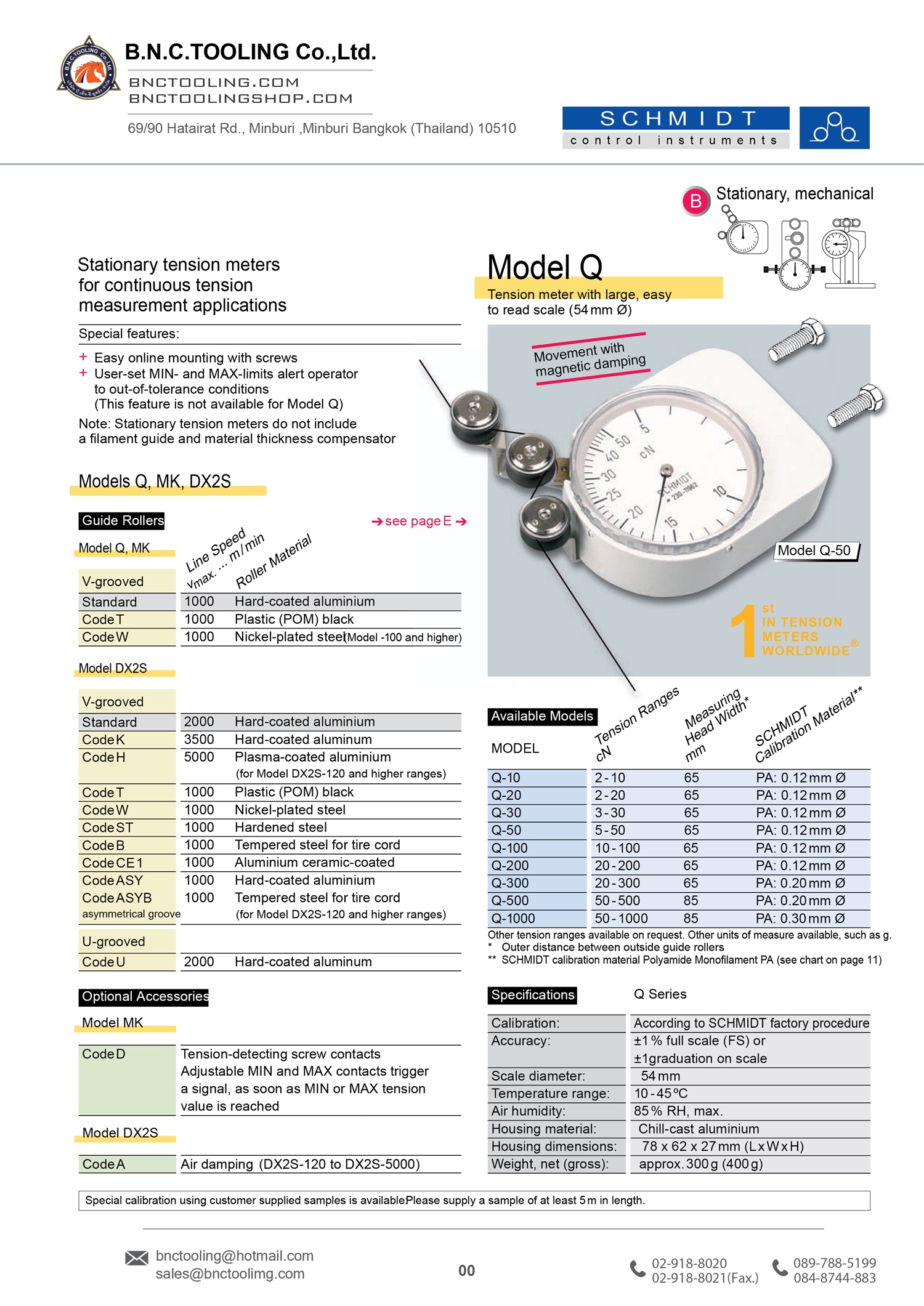 SCHMIDT,Stationary tension meters,Q