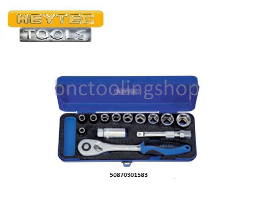 ลูกบ๊อกชุดพร้อมด้ามรู 1/2" x 6เหลี่ยม 19ชิ้น ,Socket Set 1/2" 13pcs,HEYTEC,50870301583