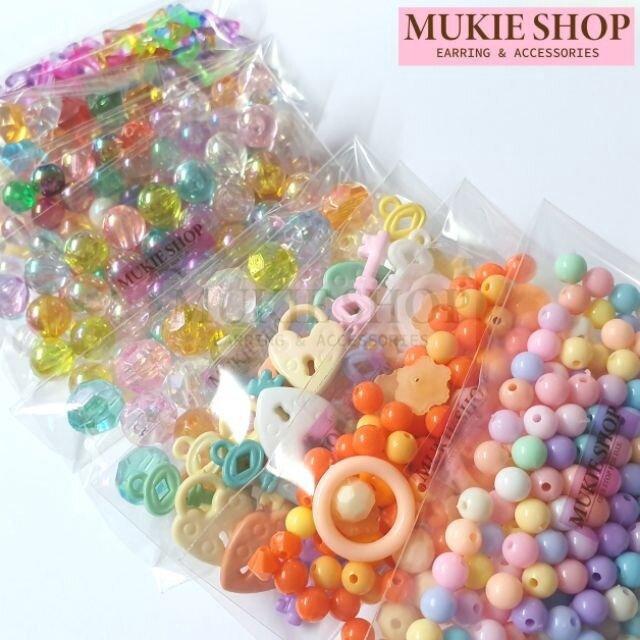 DIY ลูกปัดคละสี V.1 หลายแบบหลายขนาด แพ็ค