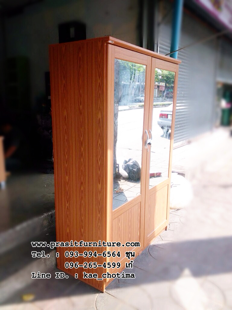 ตู้เสื้อผ้า ขนาด 120 ซม. กระจก 2 บาน รุ่น WR180G2