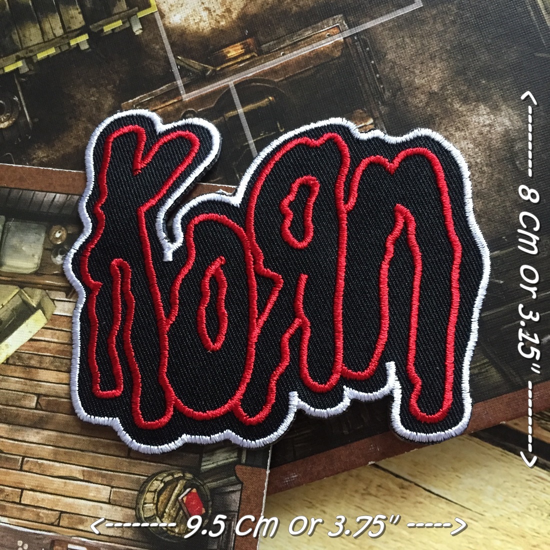 Korn วงดนตรี ร็อค เฮฟวี่เมทัล พังค์ ตัวรีดแบบปัก อาร์มปัก ตัวรีดติดเสื้อ ตัวรีด ติดกระเป๋า ติดหมวก ติดแจ๊คเก็ต Rock Iron on Embroidered Patch