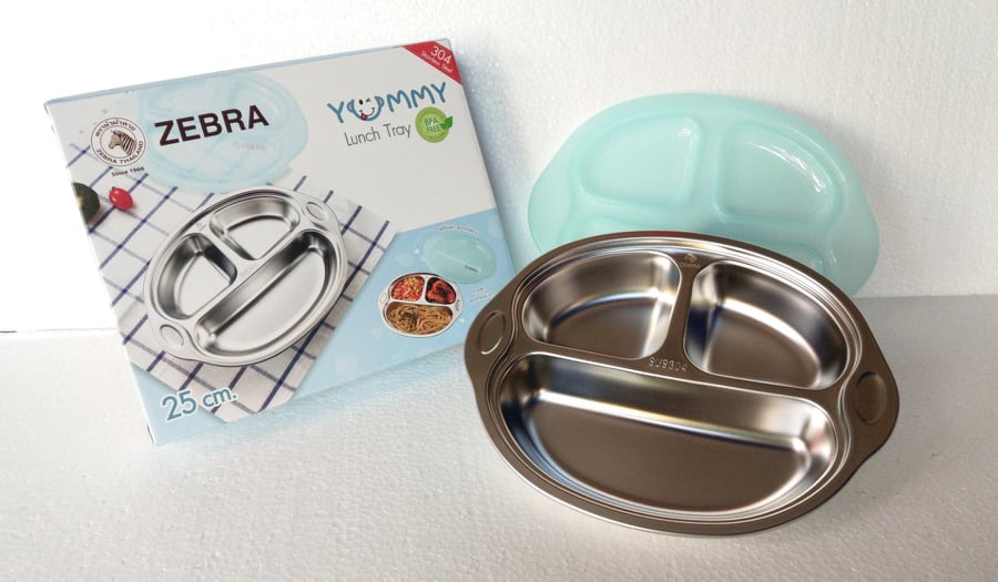 Zebra ถาดหลุมพร้อมฝาปิด Yummy 25 ซม. ตราหัวม้าลาย