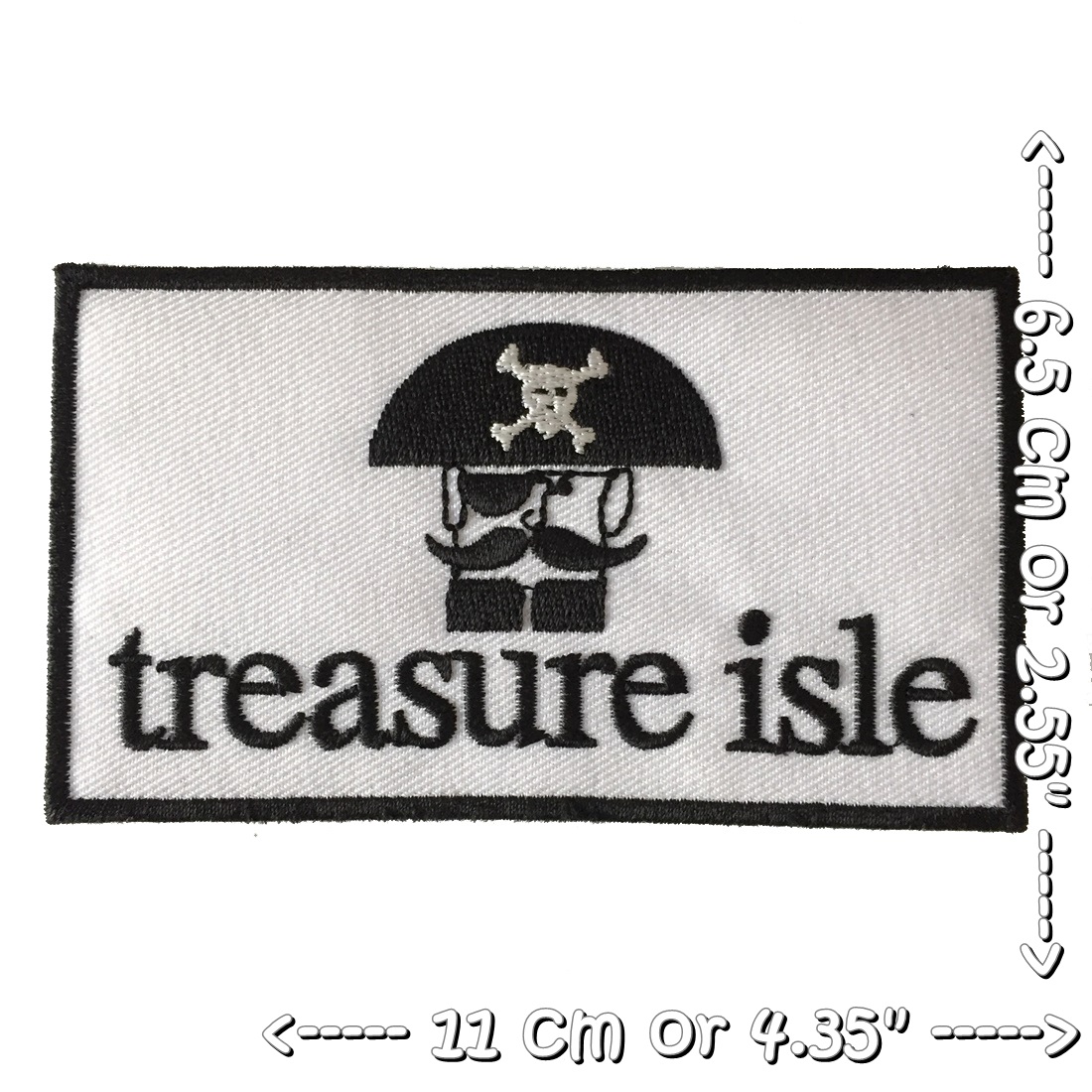 โลโก้ Treasure Isle ตัวรีดติดเสื้อ อาร์มรีด อาร์มปัก ตกแต่งเสื้อผ้า หมวก กระเป๋า แจ๊คเก็ตยีนส์ Quote Embroidered Iron on Patch