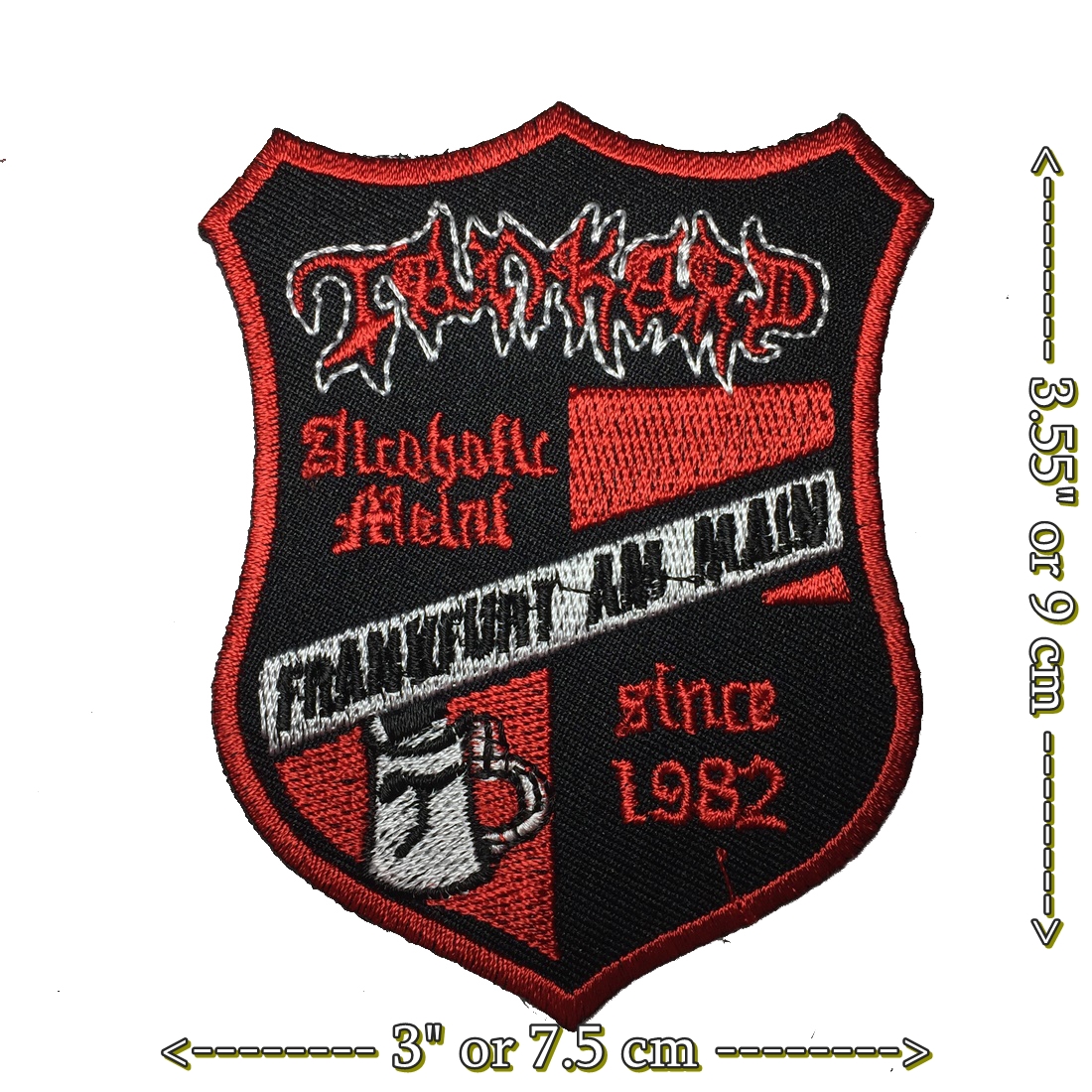 Tankard Alcoholic Metal ตัวรีดติดเสื้อ อาร์มรีด อาร์มปัก ตกแต่งเสื้อผ้า หมวก กระเป๋า แจ๊คเก็ตยีนส์ Hipster Embroidered Iron on Patch