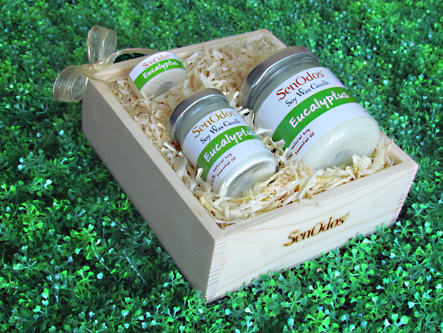 SenOdos Lover Set ชุดของขวัญ ชุดกิ๊ฟเซ็ต Gift Set เทียนหอม อโรม่า Eucalyptus Scented Soy Candle Aroma Set ชุดเทียนกลิ่นยูคาลิปตัสแท้ บรรจุในกล่องไม้สน รูปทรงเหลี่ยม สวยงาม คุณภาพดี นำเข้าจากนิวซีแลนด์