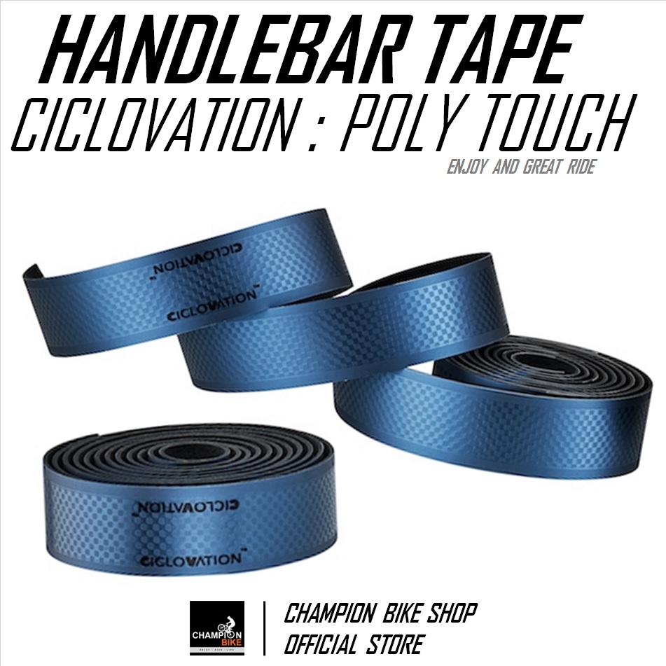 ผ้าพันแฮนด์เสือหมอบ สีน้ำเงินเมทัลลิก CICLOVATION : POLT TOUCH - VAPOR METALLIC BLUE HANDLEBAR TAPE