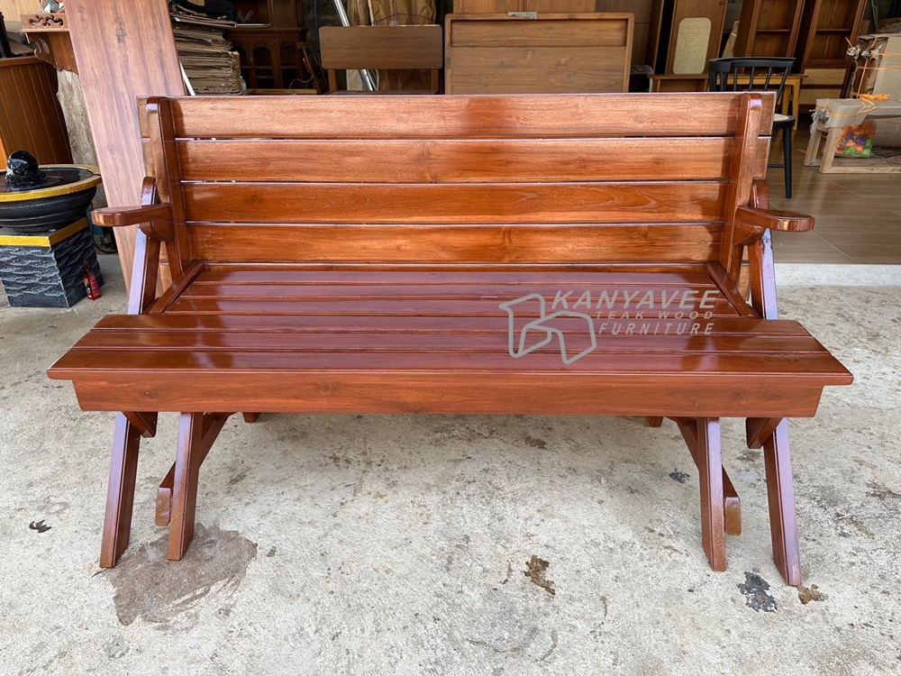 โต๊ะโซฟาไม้สักพับได้