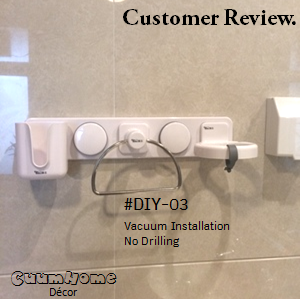 DIY-03 -3 in1- ที่วางไดส์เป่าผม ผ้าเช็ดตัว และที่ใส่ของ ไม่ต้องเจาะผนัง