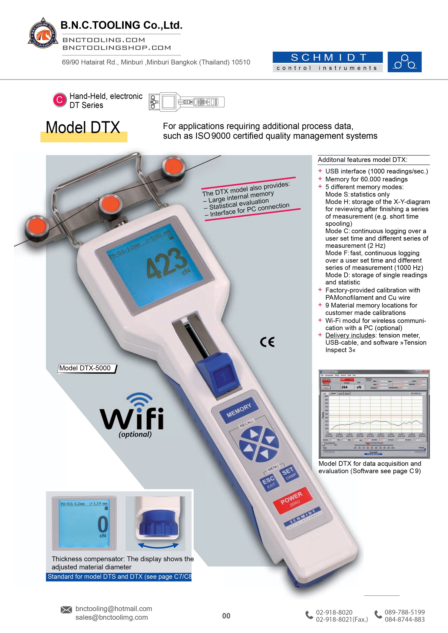 SCHMIDT,For applications requiring additional process data such as ISO 9000 certified,DTX
