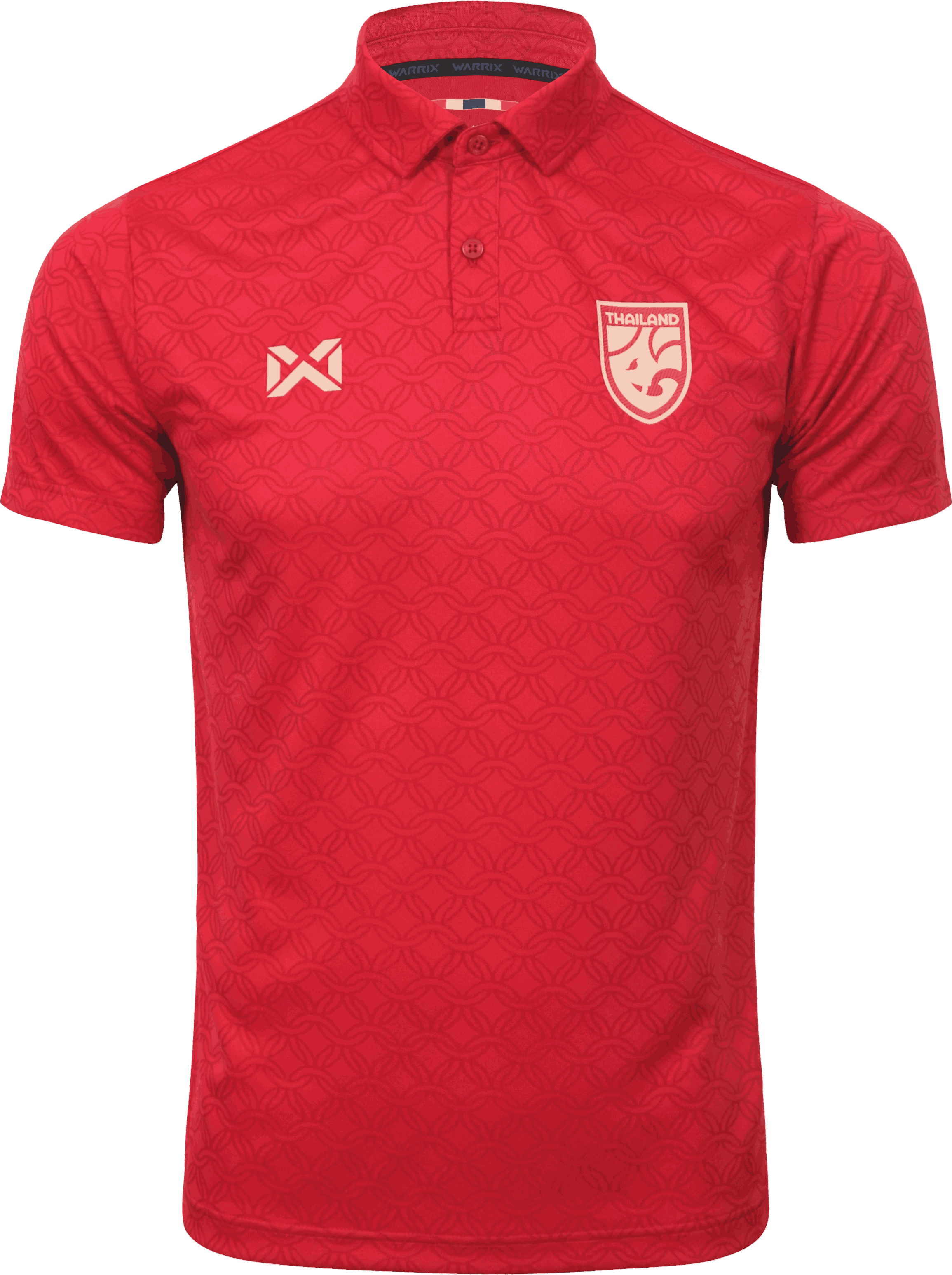 WARRIX ใหม่ล่าสุด!! เสื้อฟุตบอลทีมชาติไทย 2025-26 คอโปโล ลายแก้วชิงดวง (Cheer Polo Version) Thailand National Jersey WA-253FBATH31