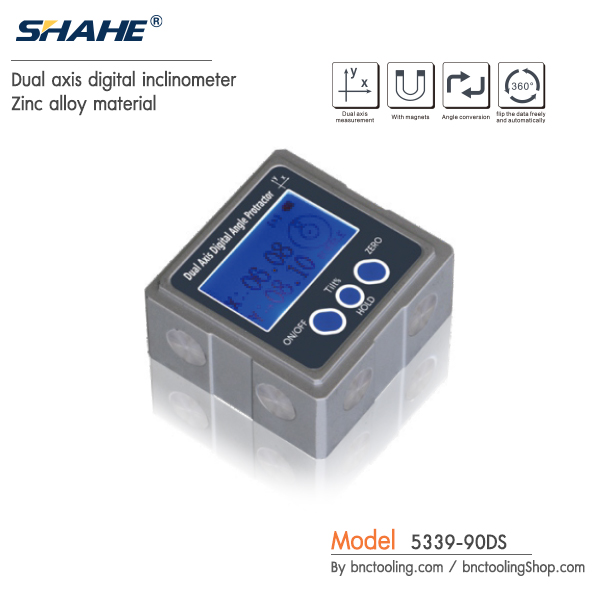 SHAHE,Dual axis digital inclinometer,Zinc alloy material ,5339-90DS