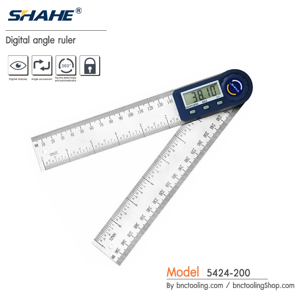 SHAHE,Digital angle ruler(200mm),5424-200