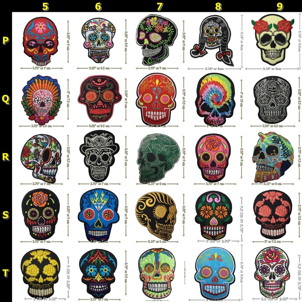 ตัวรีดติดเสื้อ กะโหลก ซาตาน สายดาร์ค อาร์มปัก Patch (บอกลายที่ต้องการทางแชท)