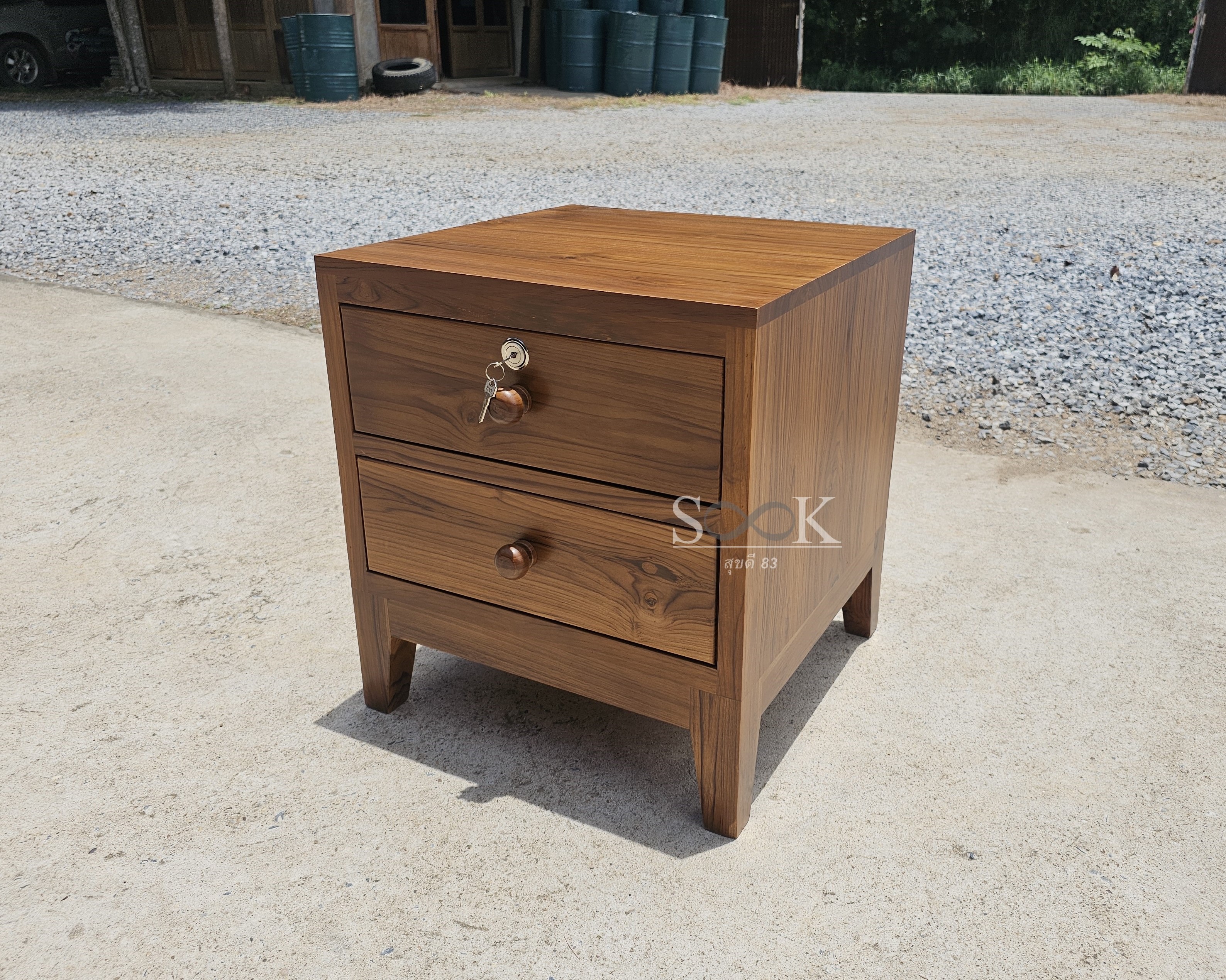 ตู้หัวเตียงโมเดิร์น 2 ลิ้นชัก ขาโมเดิร์น