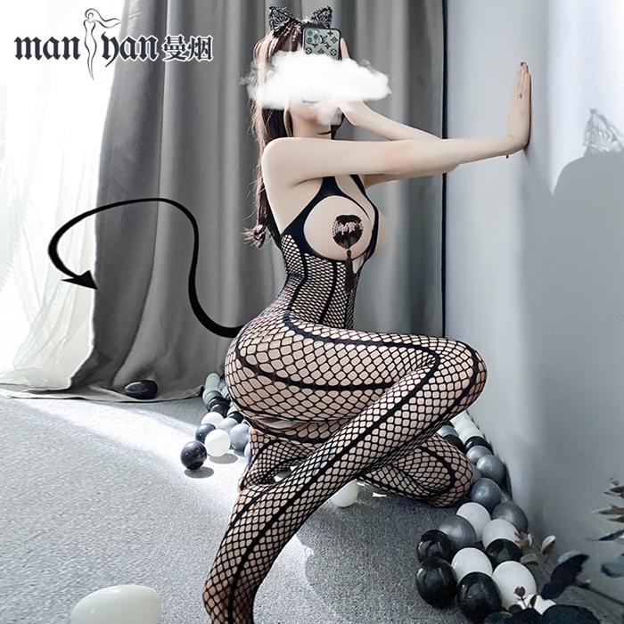 K069 ชุดตาข่ายเต็มตัวเปิดเป้าสีดำ บอดี้สต๊อกกิ้งเนื้อตาข่ายเปิดเว้าหน้าอกสวมใส่แบบผูกคล้องคอ ช่วงล่างเป็นแบบเปิดเป้าตามรูปถ่ายสินค้าจริงเลยค่ะ ***ไม่มีที่แปะหน้าอก