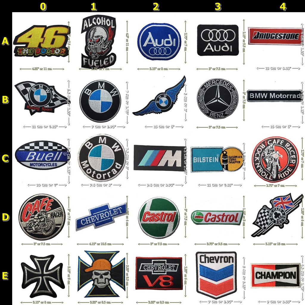 อาร์มปัก รถแข่ง ไบค์เกอร์ มอเตอร์ไซด์ ตัวรีดติดเสื้อ Biker Iron on Patch (บอกลายที่ต้องการทางแชท)