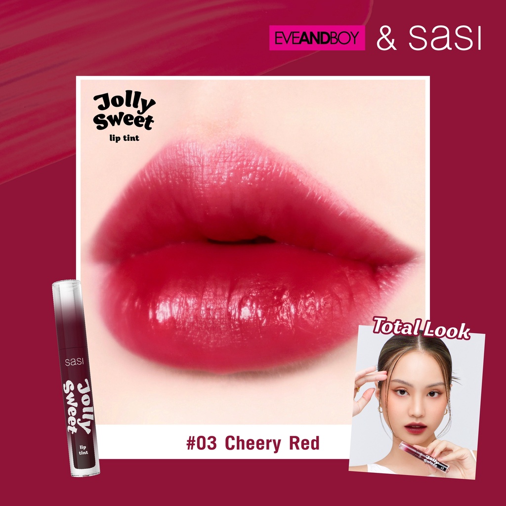 Sasi Jolly Sweet Lip Tint #03 Cheery Red ศศิ ลิปทินท์เนื้อเจลลี่ จอลลี่ สวีท ลิป ทินท์ ลิปศศิ ไม่ติดแมส สี 03 Cheery Red