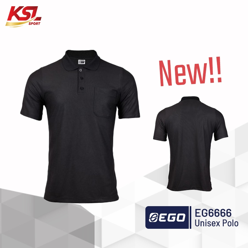 Ego Sport เสื้อโปโล เสื้อคอปก อีโก้ สปอร์ต มีกระเป๋าเสื้อ รุ่น EG6666 สีดำ