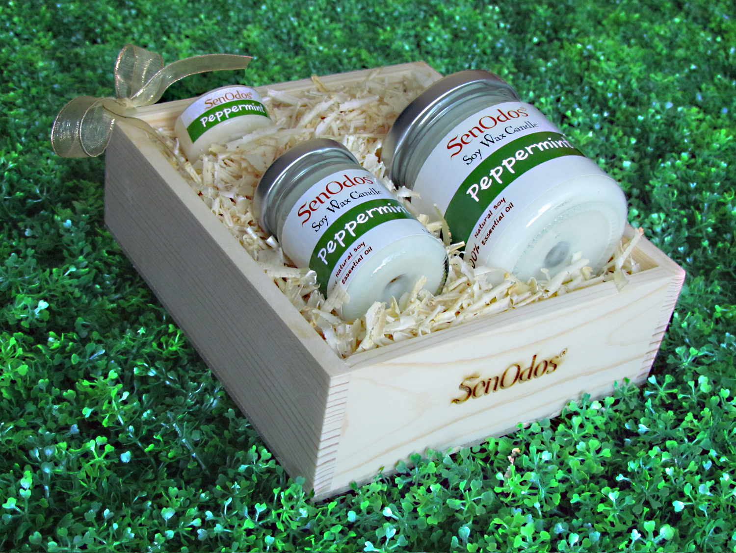 SenOdos Lover Set ชุดของขวัญ ชุดกิ๊ฟเซ็ต Gift Set เทียนหอม อโรม่า Peppermint Scented Soy Candle Aroma Set ชุดเทียนกลิ่นเปปเปอร์มินต์แท้ บรรจุในกล่องไม้สน รูปทรงเหลี่ยม สวยงาม คุณภาพดี นำเข้าจากนิวซีแลนด์