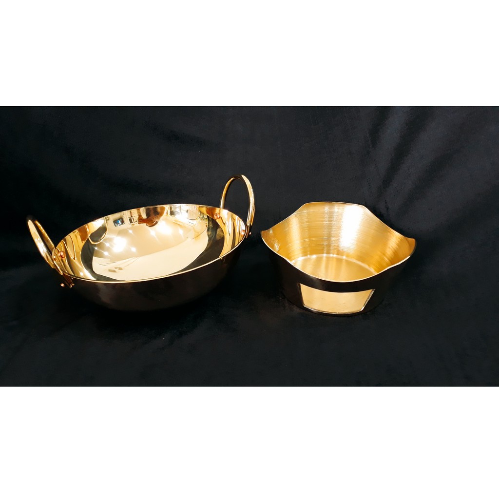 ชุดกะทะทองเหลือง พร้อมเตาทองเหลือง งดงาม หรูหรา (มี 2 ขนาดให้เลือก)