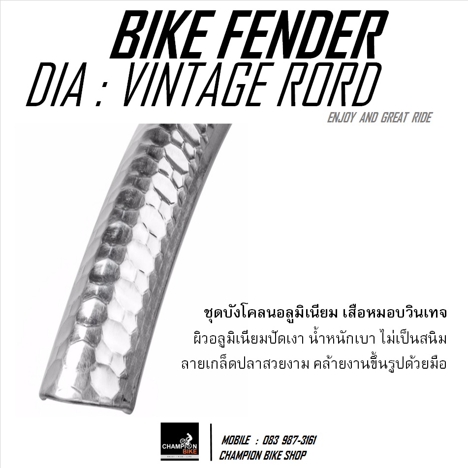 บังโคลนเสือหมอบวินเทจ DIA : VINTAGE ROAD BIKE FENDER (700 x 23-28mm)