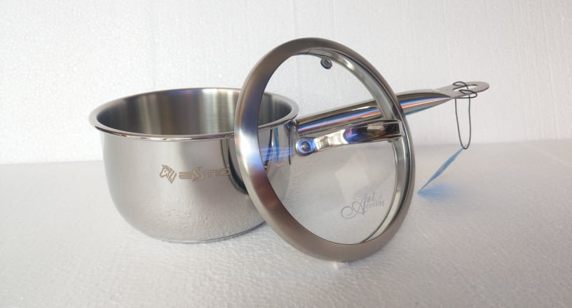 Zebra หม้อด้าม Estio Pro II 16 ซม. ฝาแก้ว เครือหัวม้าลาย